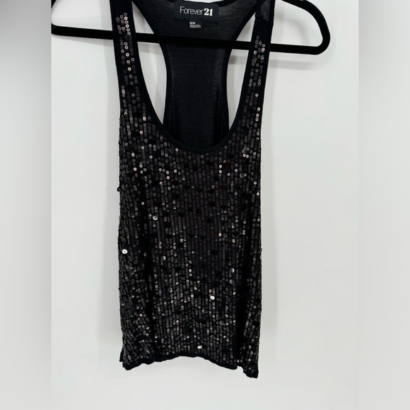 Forever 21 Black Sequins Tank Top Size Medium - Picture 2 of 10